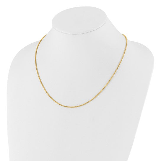 14KT Yellow Gold Adjustable 1.6mm Semi-solid Spiga Chain