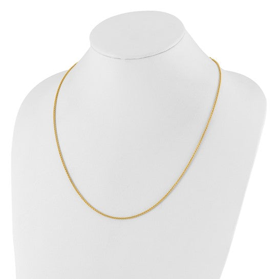 14KT Yellow Gold Adjustable 1.6mm Semi-solid Spiga Chain