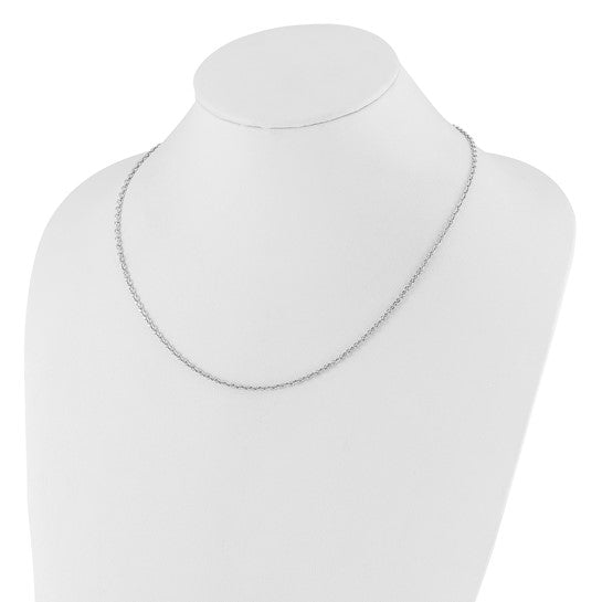 14kt White Gold Adjustable 2.5mm Semi-Solid D/C Cable Chain