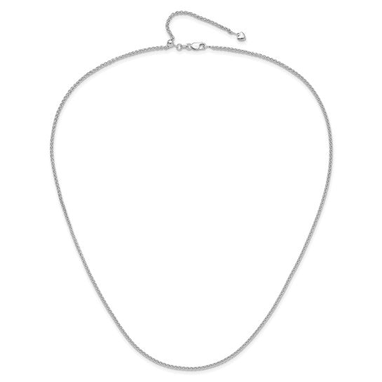 14KT White Gold Adjustable 1.6mm Semi-solid Spiga Chain
