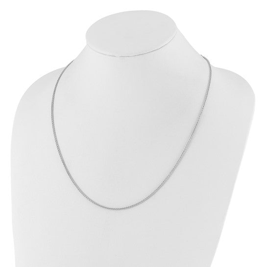 14KT White Gold Adjustable 1.6mm Semi-solid Spiga Chain