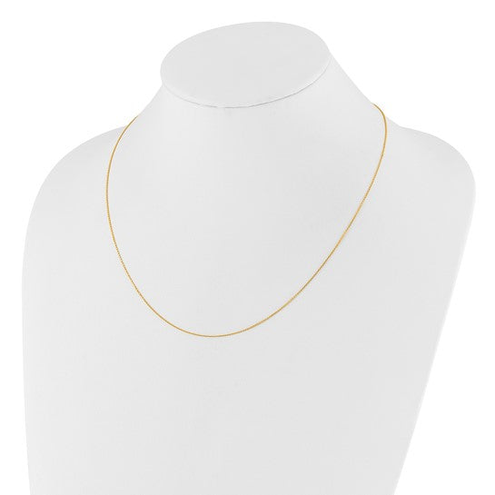 14KT Yellow Gold Adjustable  1mm D/C Cable Chain