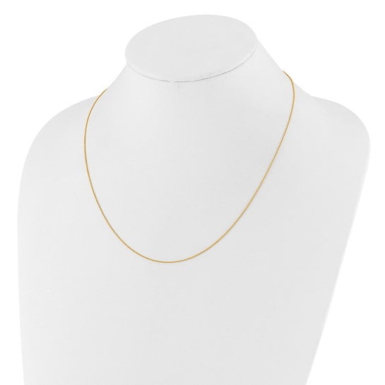 14KT Yellow Gold Adjustable .7mm Round Cable Chain