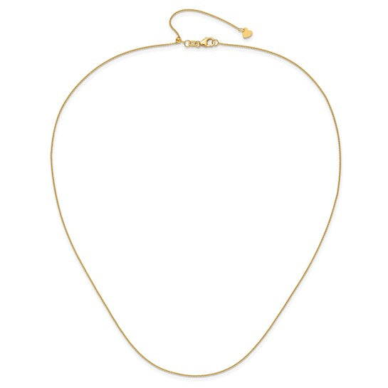 14KT Yellow Gold Adjustable .7mm Round Cable Chain