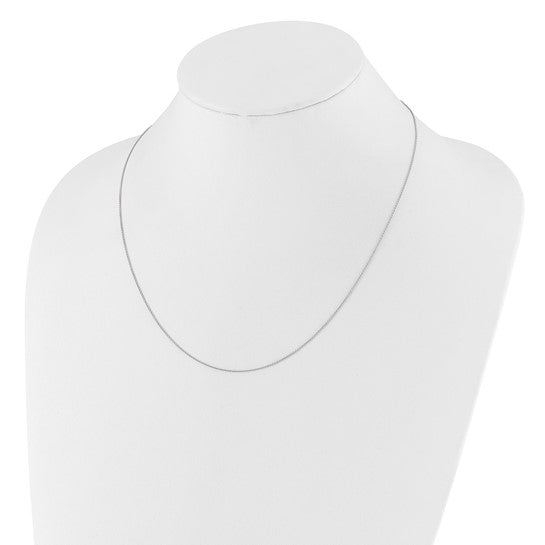 14KT White Gold Adjustable .7mm Round Cable Chain
