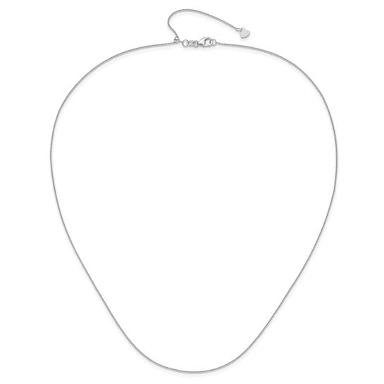 14KT White Gold Adjustable .7mm Round Cable Chain