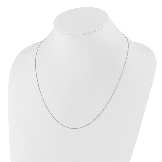 14KT White Gold Adjustable .7mm Round Cable Chain