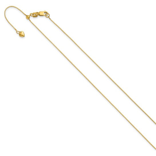 14KT Yellow Gold Adjustable .55mm Baby Box Chain