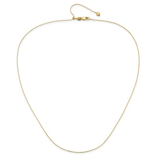 14KT Yellow Gold Adjustable .55mm Baby Box Chain
