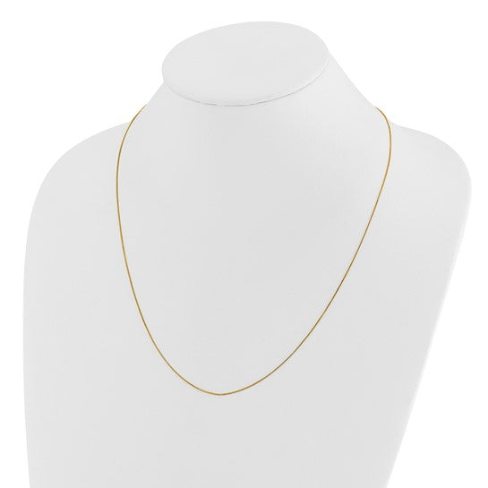 14KT Yellow Gold Adjustable .55mm Baby Box Chain