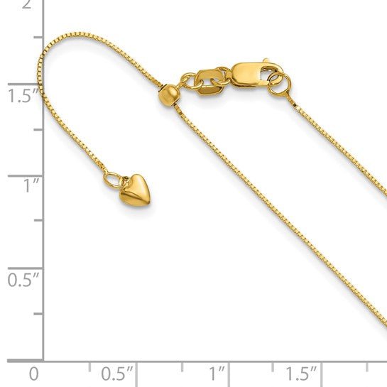 14KT Yellow Gold Adjustable .55mm Baby Box Chain