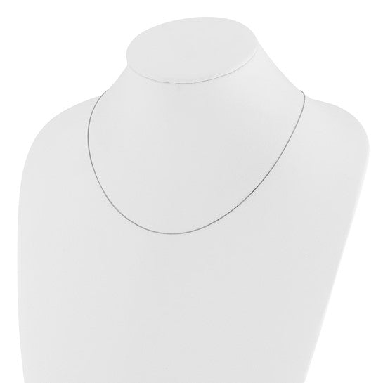 14KT White Gold Adjustable .55mm Baby Box Chain