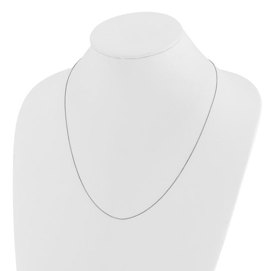 14KT White Gold Adjustable .55mm Baby Box Chain