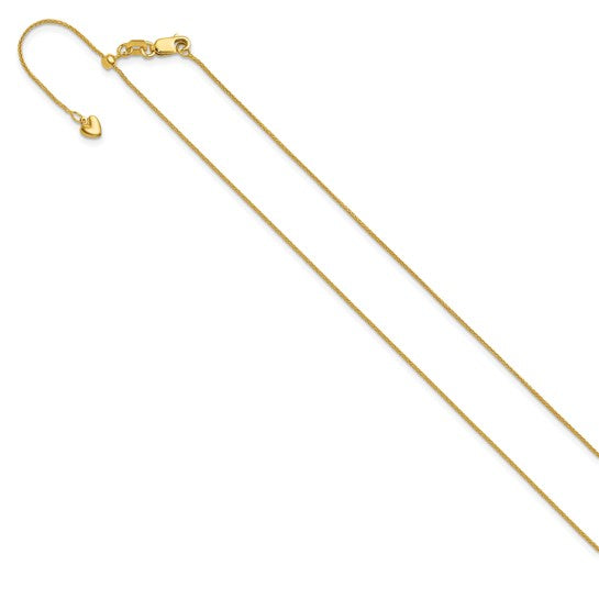 14kt Yellow Gold Adjustable .85mm Wheat Chain