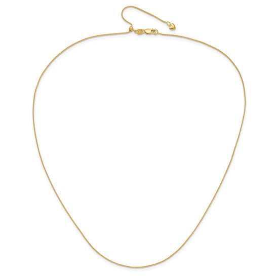 14kt Yellow Gold Adjustable .85mm Wheat Chain