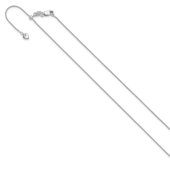14kt White Gold Adjustable .85mm Wheat Chain
