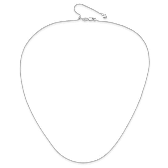 14kt White Gold Adjustable .85mm Wheat Chain