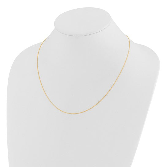 14KT Yellow Gold Adjustable .8mm D/C Wheat Chain
