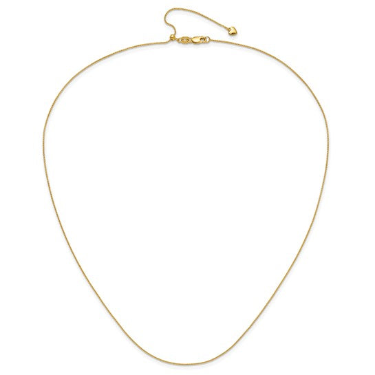 14KT Yellow Gold Adjustable .8mm D/C Wheat Chain