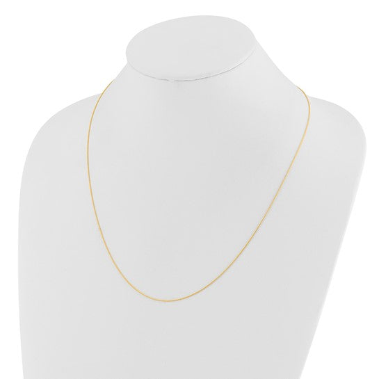 14KT Yellow Gold Adjustable .8mm D/C Wheat Chain