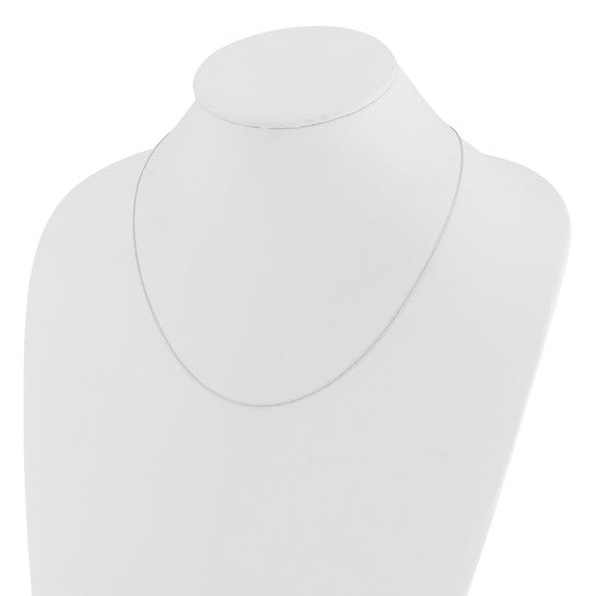 14kt White Gold Adjustable .8mm D/C Wheat Chain