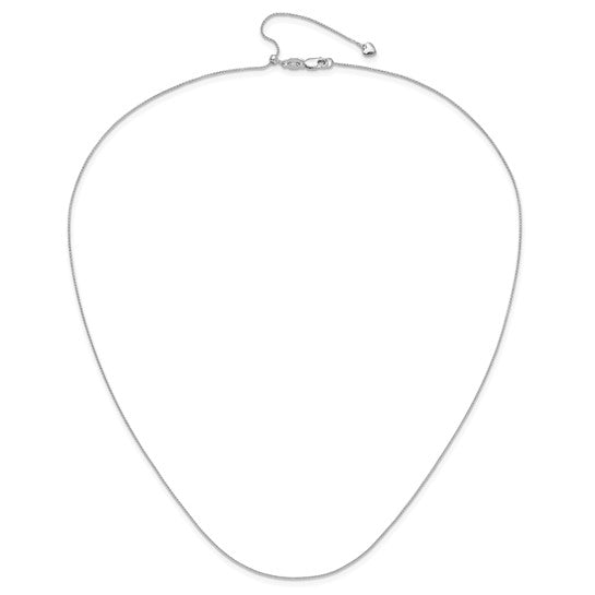 14kt White Gold Adjustable .8mm D/C Wheat Chain
