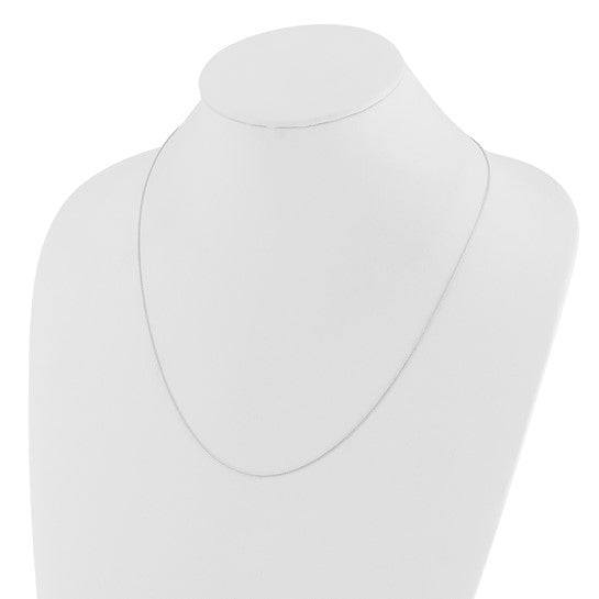 14kt White Gold Adjustable .8mm D/C Wheat Chain