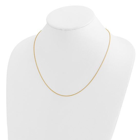 14KT Yellow Gold Adjustable .95mm D/C Wheat Chain