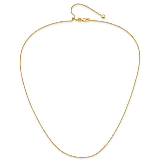 14KT Yellow Gold Adjustable .95mm D/C Wheat Chain