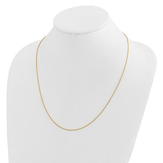 14KT Yellow Gold Adjustable .95mm D/C Wheat Chain
