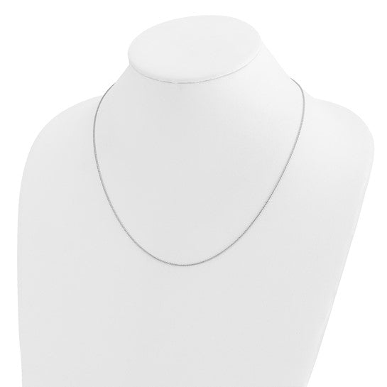 14KT White Gold Adjustable .95mm D/C Wheat Chain