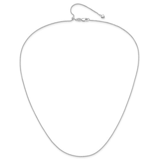 14KT White Gold Adjustable .95mm D/C Wheat Chain