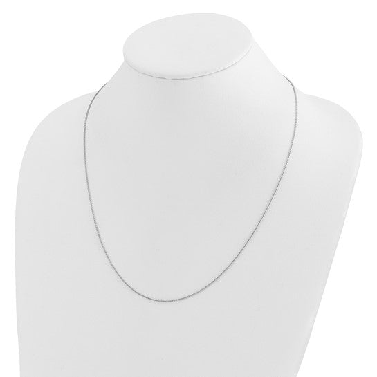14KT White Gold Adjustable .95mm D/C Wheat Chain