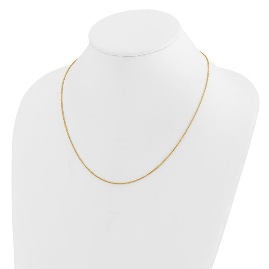 14KT Yellow Gold Adjustable 1.2mm D/C Wheat Chain