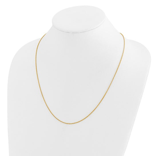 14KT Yellow Gold Adjustable 1.2mm D/C Wheat Chain