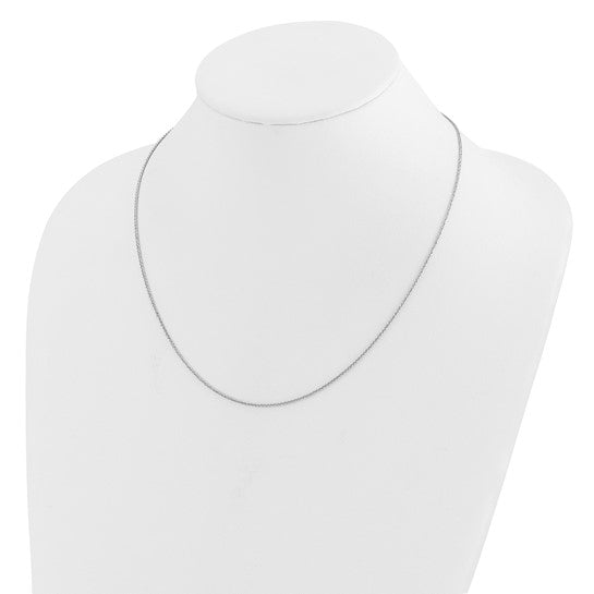 14KT White Gold Adjustable 1.2mm D/C Wheat Chain