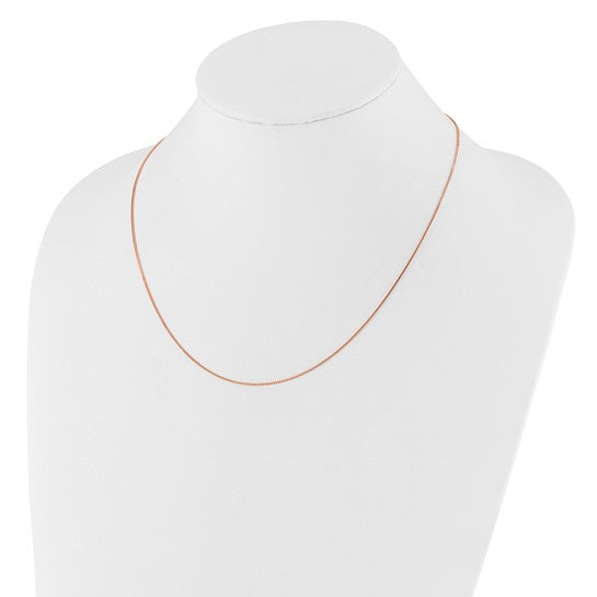 14kt Rose Gold Adjustable .8mm Box Chain