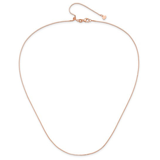 14kt Rose Gold Adjustable .8mm Box Chain