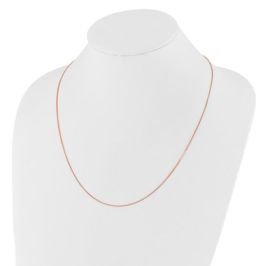 14kt Rose Gold Adjustable .8mm Box Chain