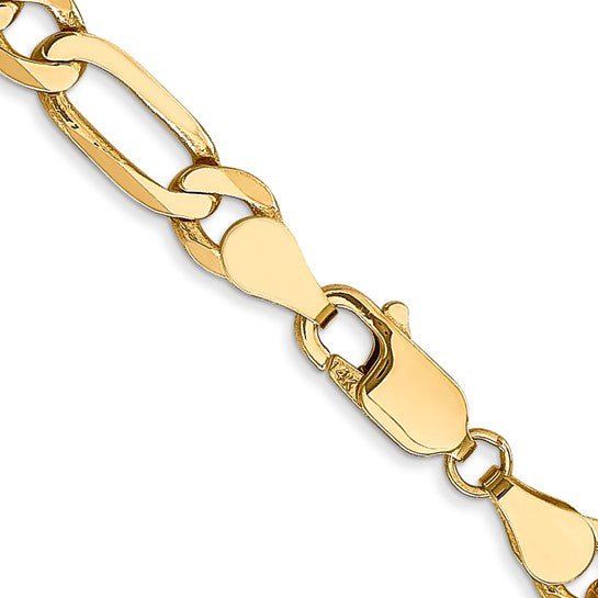 14KT Yellow Gold 5.50mm Flat Figaro Chain