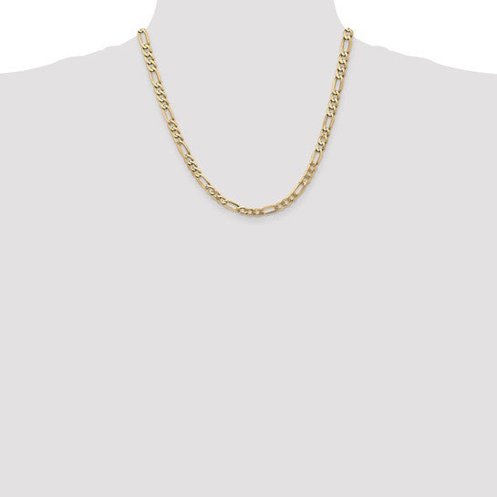 14kt Yellow Gold 5.50mm Flat Figaro Chain