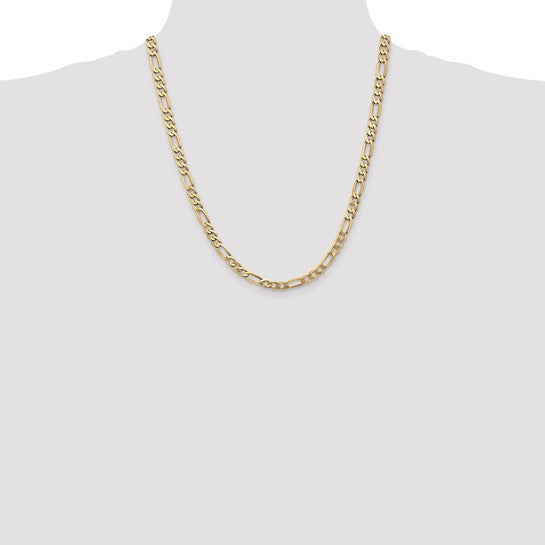 14kt Yellow Gold 5.50mm Flat Figaro Chain