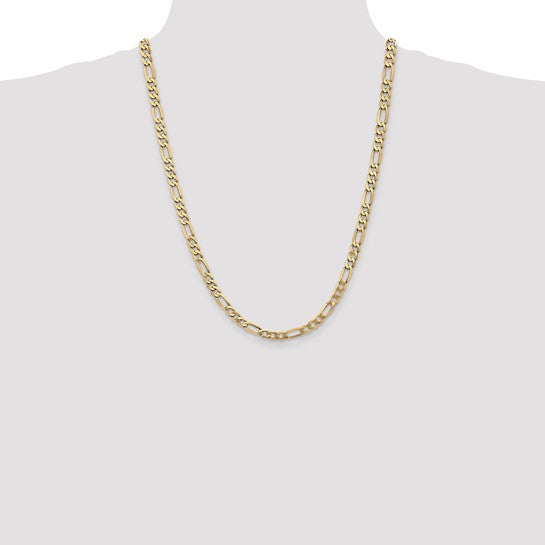 14KT Yellow Gold 5.50mm Flat Figaro Chain