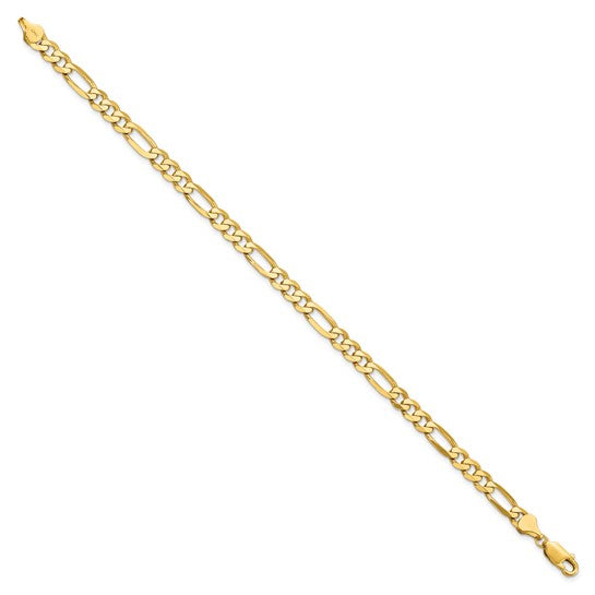 14kt Yellow Gold 5.25mm Flat Figaro Chain