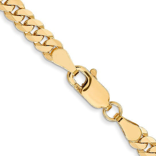 14KT Yellow Gold 3.9mm Flat Beveled Curb Chain