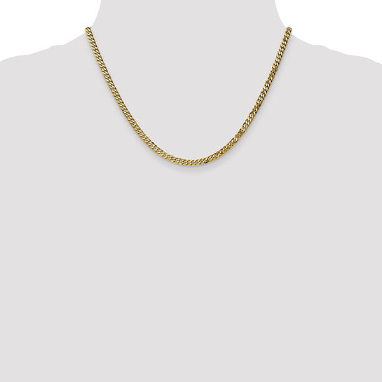 14kt Yellow Gold 3.9mm Flat Beveled Curb Chain