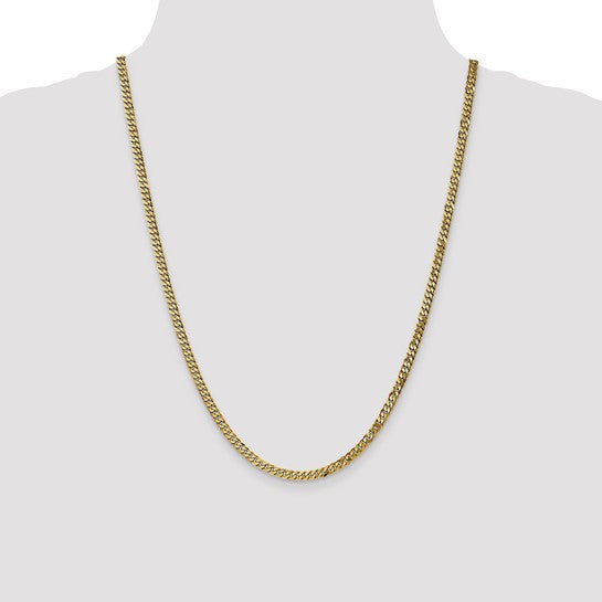 14kt Yellow Gold 3.9mm Flat Beveled Curb Chain