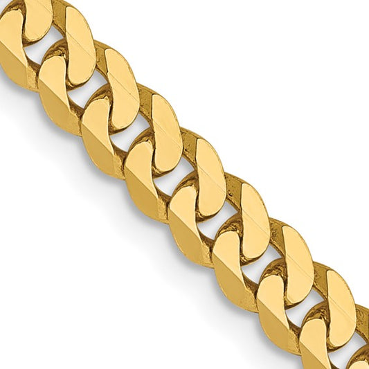14kt Yellow Gold 3.9mm Flat Beveled Curb Chain