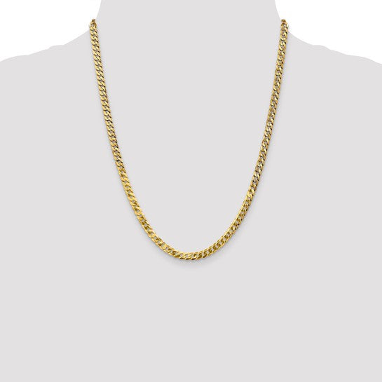 14kt Yellow Gold 4.5mm Flat Beveled Curb Chain