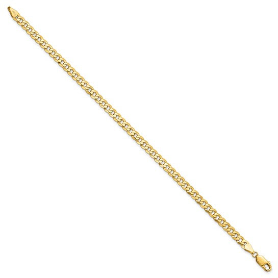 14KT Yellow Gold 4.5mm Flat Beveled Curb Chain